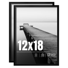 12x18 Picture Frame 2 pack, Display Pictures 12 x 18 Poster Frame, 12x18 Blac...
