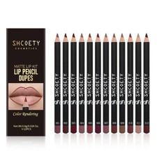 12PCS Lip Liner Pencil, BULK Lining Creamy formula High Pigmented