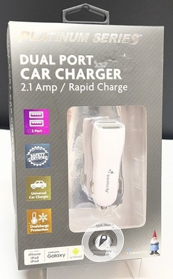 Platinum Series Duel Port Car Charger, 2.1 Amp , Rapid Charge, New