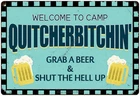 Vintage Metal Funny Camping Tin Sign-Welcome to Camp Outdoor Porch Patio Home Ki