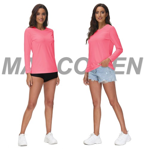 UPF 50+ Women's Long Sleeve Hiking Sun Shirts Quick Dry Gym Workout Casual Tops - Picture 95 of 103