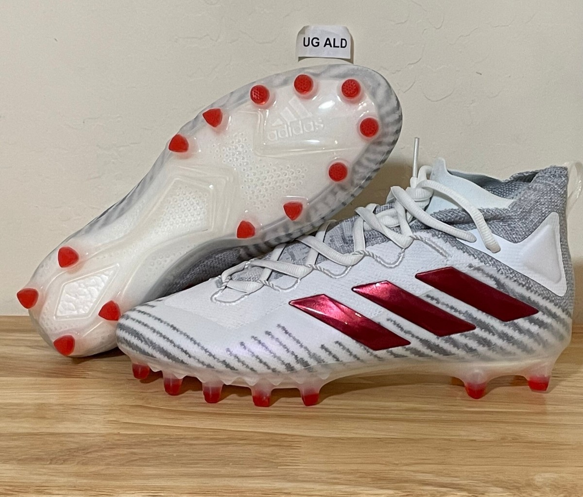Adidas Freak Ultra Primeknit White/Red Football Cleats Size  display picture 3