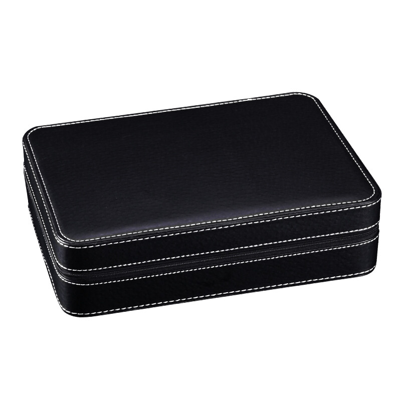 6/10/12Slot PU Leather Watch Travel Case Zippered Display Box Storage
