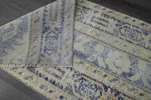 Vintage Turkish Runner Rug 2x5ft Wool Anatolian Handmade Hallway Oushak BEIGE