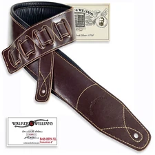 Walker And Williams B4B-BRN-XL Extra Long 4” Wide Leather Padded Guitar Strap