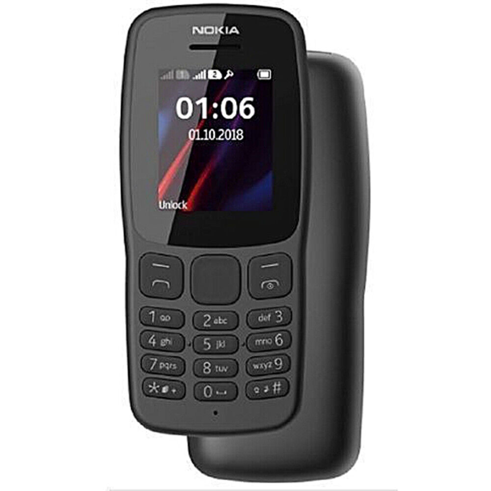 Nokia 106 - TA-1190 - Black (Unlocked) 2G Dual-Band GSM Basic Global Cell Phone