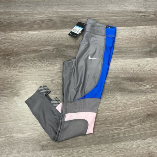 NIKE LEGGINGS POWER SPEED WOMENS 7/8 LENGTH GREY GYM RUNNING SIZE M AJ8813-057 - Picture 1 of 6
