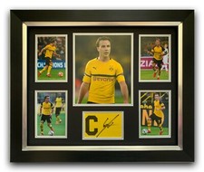 MARIO GOTZE SIGNED CAPTAINS ARMBAND FRAMED PHOTO DISPLAY - BORUSSIA DORTMUND.