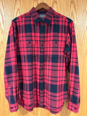 Bonobos Red Black Plaid Lumberjack Casual Cotton J. Crew Shirt Faherty Slim M