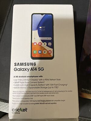 AT&T Samsung Galaxy A14 5G, 64GB Black - Prepaid Smartphone 