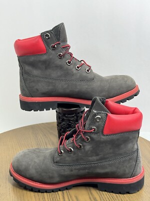 Timberland Boots US Size 6.5 Black/Grey with Red trim | eBay Timberland Boots US Size 6.5 Black/Grey with Red trim | eBay