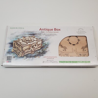UGears Antique Box Mechanical Models Puzzle Kit Wooden 3D Model Jewelry Box Kit