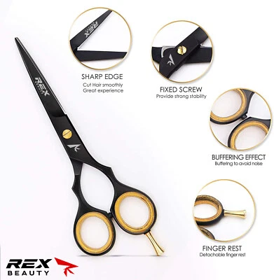 REX Professional Hairdressing Barber Scissors Hair Cutting Salon Sharp blades 6"