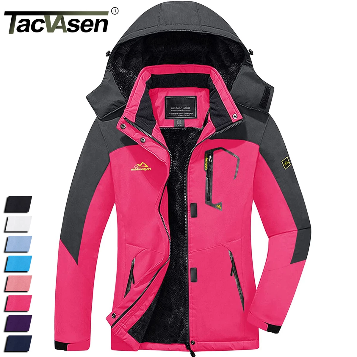 Women s Waterproof Ski Snow Jacket Winter Fleece Coat Outdoor Walking Work Parka