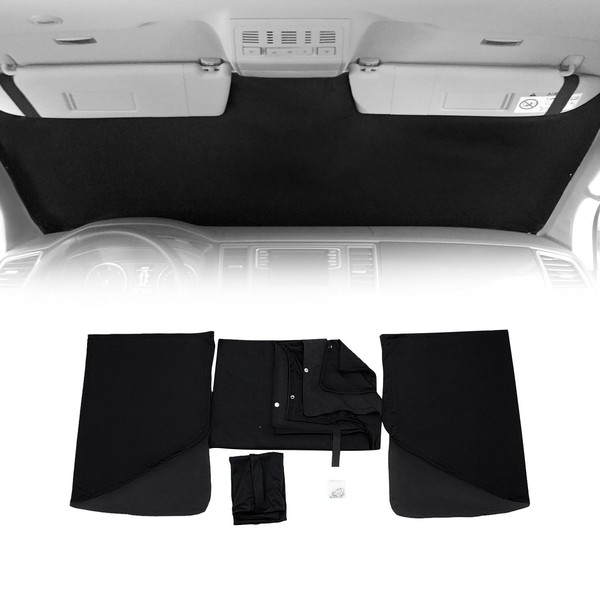 Frontscheibe Gardinen Maß VorhäNge FüR Ford Transit Tourneo Custom Schwarz 3Tlg-image