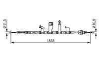 Zugdraht, Handbremse Bosch 1 987 482 684 KIA 59760 1P000 Hyundai 597601P000