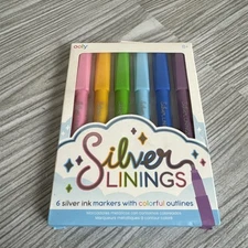 Ooly Silver Markers Colorful Outlines Set of 6