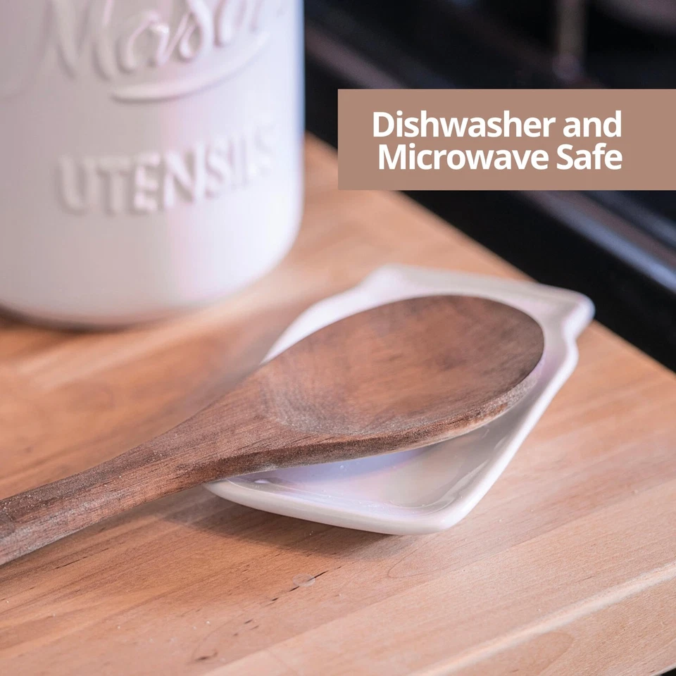 Descanso de colher de cerâmica para fogão - Suporte de colher de cozinha para frasco de pedreiro -... - Imagem 3 de 4