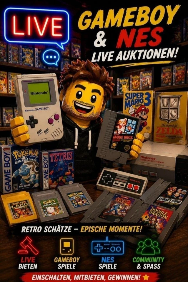 NES und Gameboy Classic Spiele Live Sale