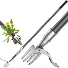 52'' Weed Puller Tool Stand-up Weeder with Metal Long Handle/Stainless Steel