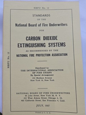1957 NBFU No. 12 Carbon Dioxide Extinguishing Systems NFPA Fire Manual 48pp