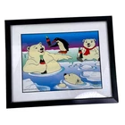 Vintage 1998 Coca-Cola Polar Bears Penguin Framed Art Print 16x13 Collectible