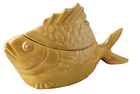 VINTAGE BAUER POTTERY CHICKEN OF THE SEA YELLOW TUNA BAKER