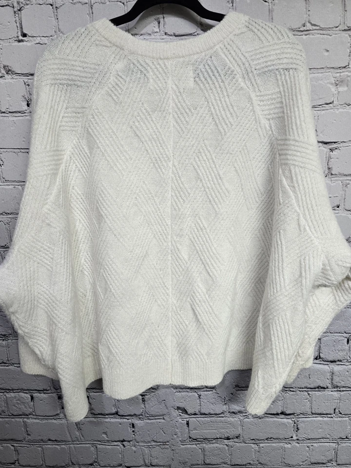 Tradlands Fisherman Sweater Womens 4X White Wool Blend Boxy Oversized Minimalist - Image 2 of 4
