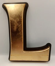 Reclaimed Vintage 13” Gold Sign Letter L  Name Initial Salvaged Pub Shop Wedding