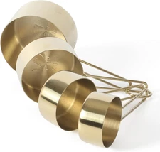 Martha Stewart Richburn 4-Piece Gold Stainless Steel Measuring Cup Set – Durable
