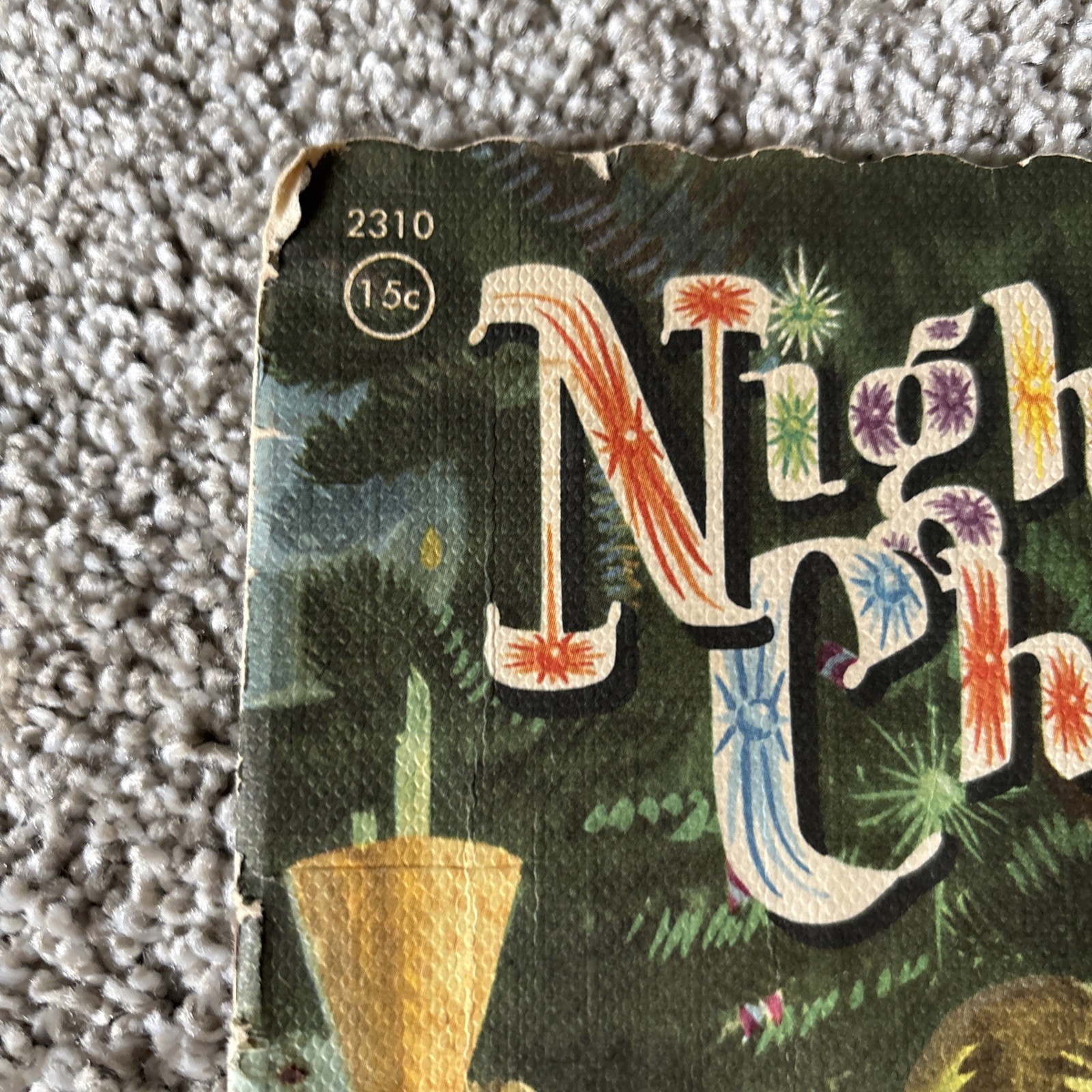 Night Before Christmas 1956 Large Book by Whitman Publishing with Flocking