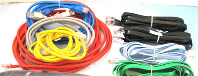 25 standard (4ft+) internet modem plug computer cords cables bunch router wires