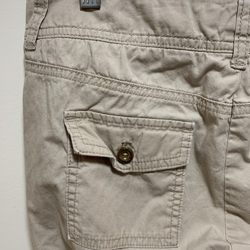 tommy hilfiger Boys cargo pants Size 4 khaki tan Cuffed Bottom Metal Buttons - Picture 10 of 12