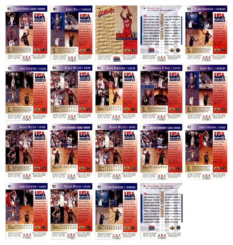 Team USA Basketball Lot 19 Basketball Cards 1996 Upper Deck Stockton Pippen Hill - Picture 2 of 6