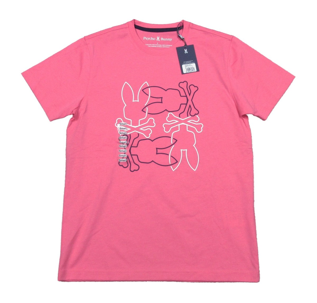 Psycho Bunny Men's Camellia Rose Pink Rodman Logo Crew-Neck Short