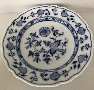 Antique  Ernst Teichert Meissen Blue Onion Deep Plate .9 .5 