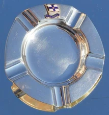 ORIENT LINE SS ORION QUALITY SILVER PLATE ENAMEL ASHTRAY PURCHASED ONBOARD