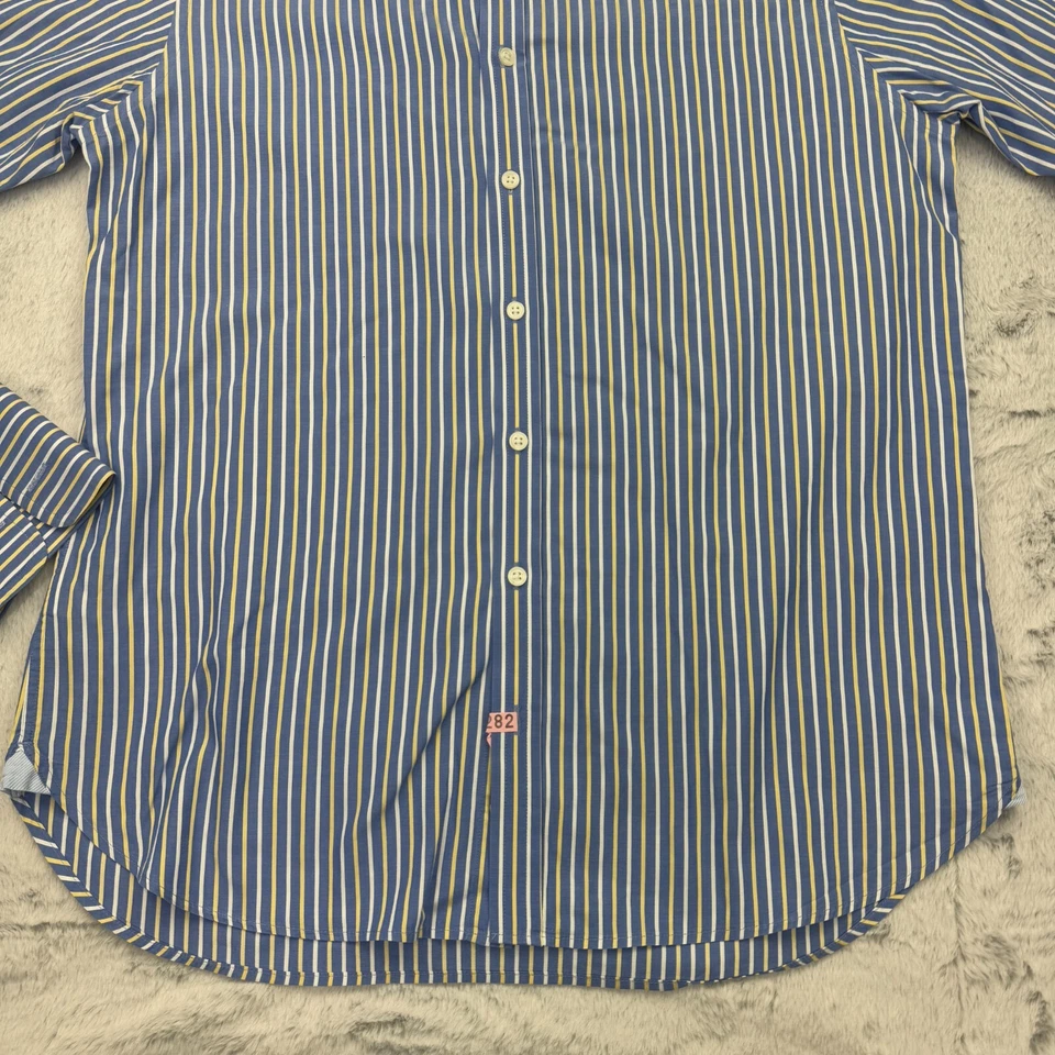 Camisa de vestir Sartorial Marks & Spencer para hombre 15,5 azul a rayas algodón fino botón Foto 3 de 4