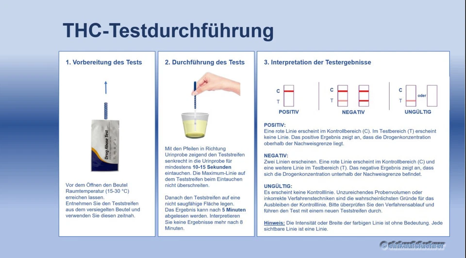 10x THC Drogenschnelltest (Cannabis, Marihuana, Haschisch), 50 ng/ml - Bild 3 von 3