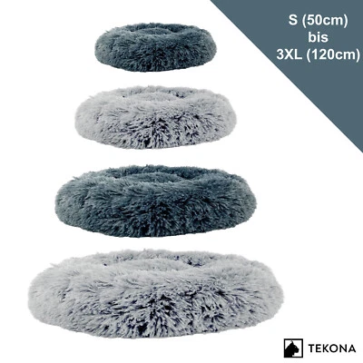 TEKONA Hundebett Katzenbett Haustierbett Kuschelbett Bett Hundekorb Donut S-3XL