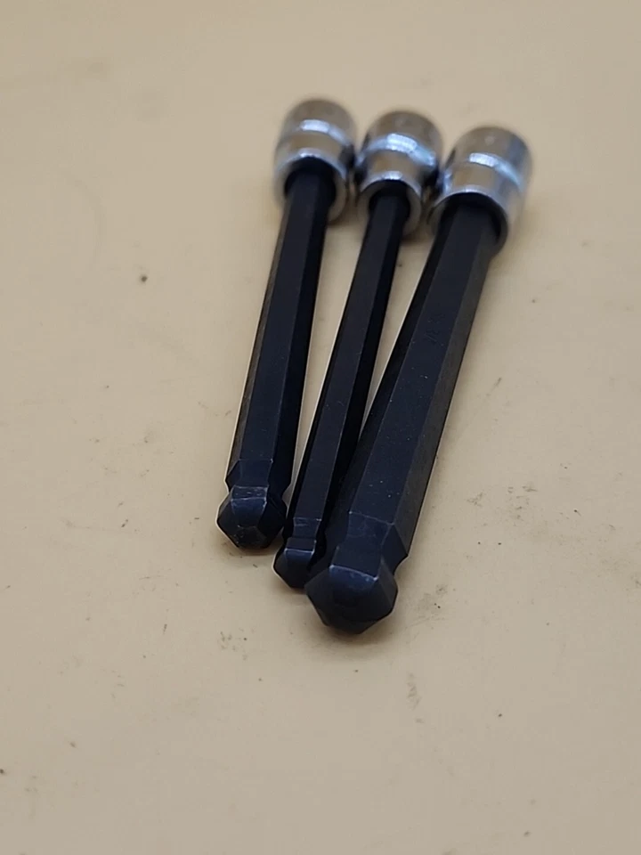 CRAFTSMAN METRIC Long Ball End Hex Bit Driver Socket Set 3pc.3/8,1/4,5/16 - Image 3 of 4