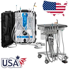 Dental Unit with Air Compressor Curing Light Scales 4H/Mobile Delivery Cart  