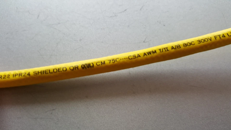 Cable delgado amarillo Belden 3085A Allen Bradley 1485C DeviceNet 22/1P+24/1P/25 pies Foto 4 de 4