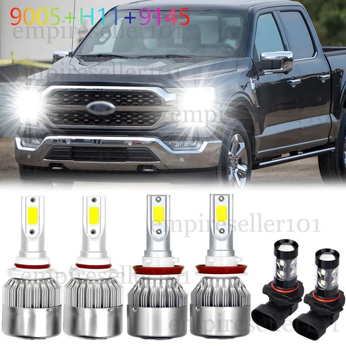 For 2015-2021 2022 2023 Ford F150 F 150 LED Headlight Hi/Lo Beam Fog Light Bulbs