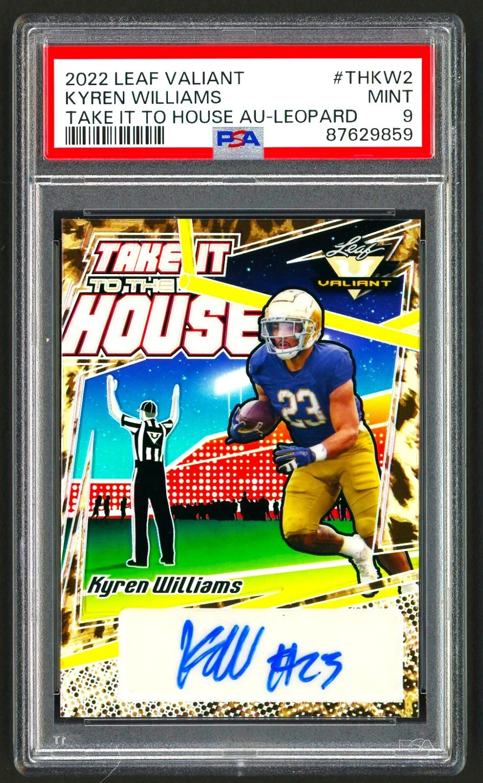 Kyren Williams Leaf Valiant Take It to the House Autographs #THKW2 Leopard