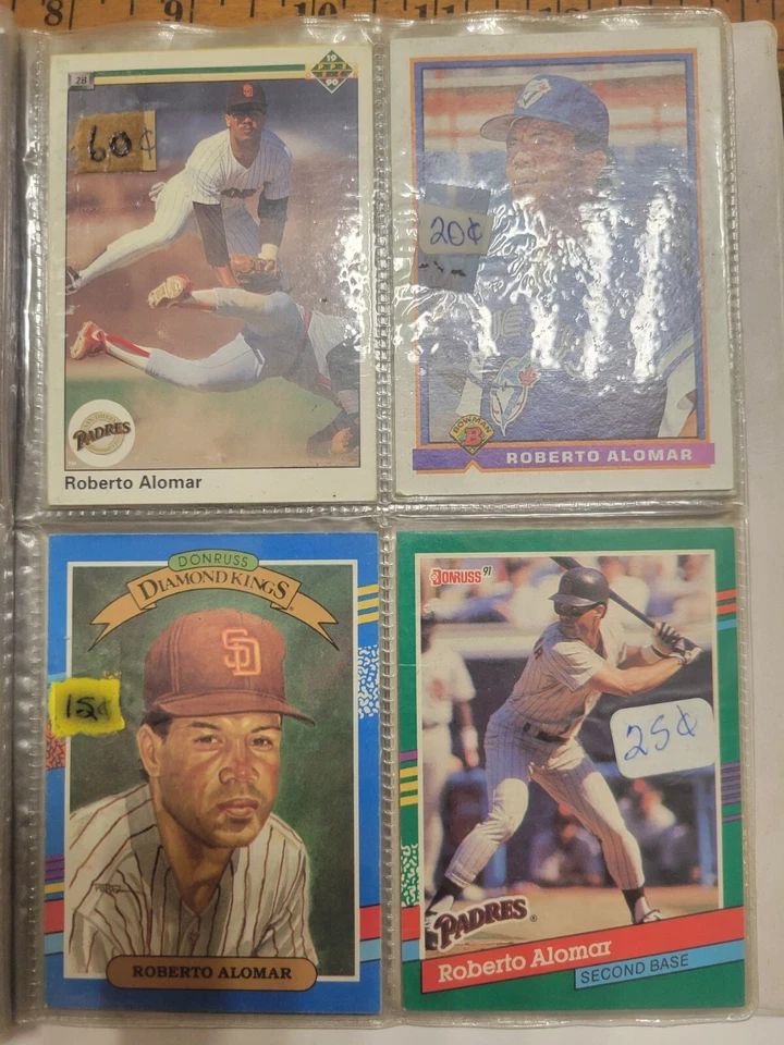 Roberto Alomar Lot 40+ Baseball Cards Book Vintage Fleer Topps Hostess Studio  - Image 2 of 4