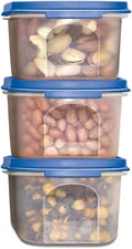 3 Pack Airtight Dry Food Storage Container Set with Lids - Kitchen Organizer