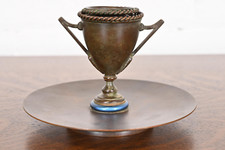 Louis Comfort Tiffany Furnaces Bronze and Favrile Glass Candlestick, 1920s