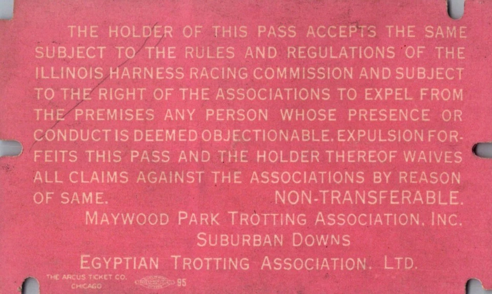 Maywood Park 1960 carreras de caballos Melrose Illinois Pass trote egipcio Foto 3 de 3