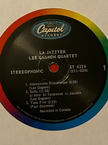 LEE GAGNON - La Jazztek ~ CAPITOL 6226 {orig Canadian press} 67' w/Donato - RARE - Picture 3 of 6